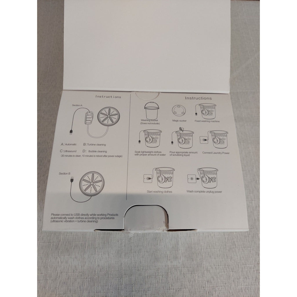 Portable Mini Washer Ultrasonic Turbine Wash USB Powered Travel Laundry Clothes