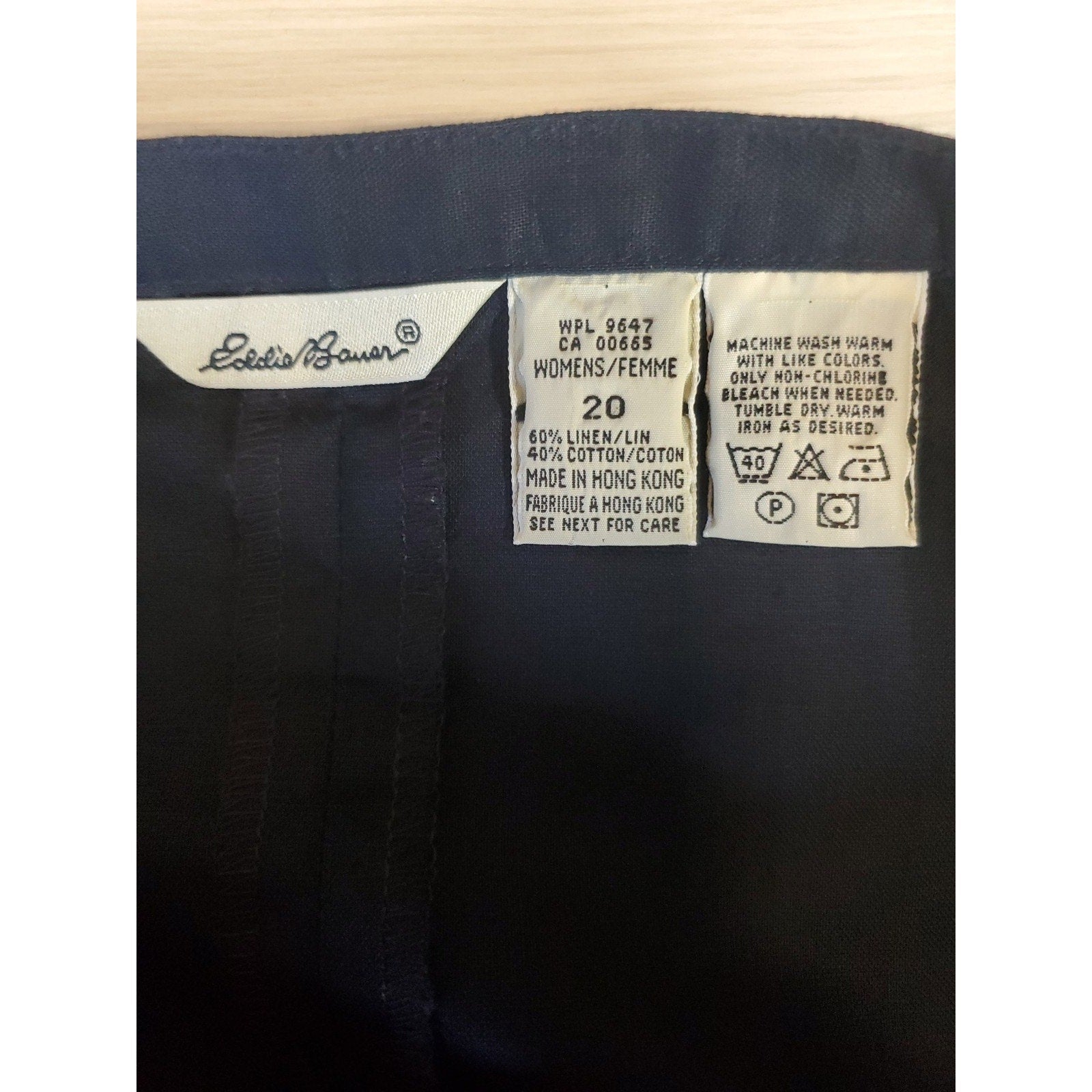 Eddie Bauer Womens Maxi Skirt Size 20 Navy Linen Cotton Button Front A Line