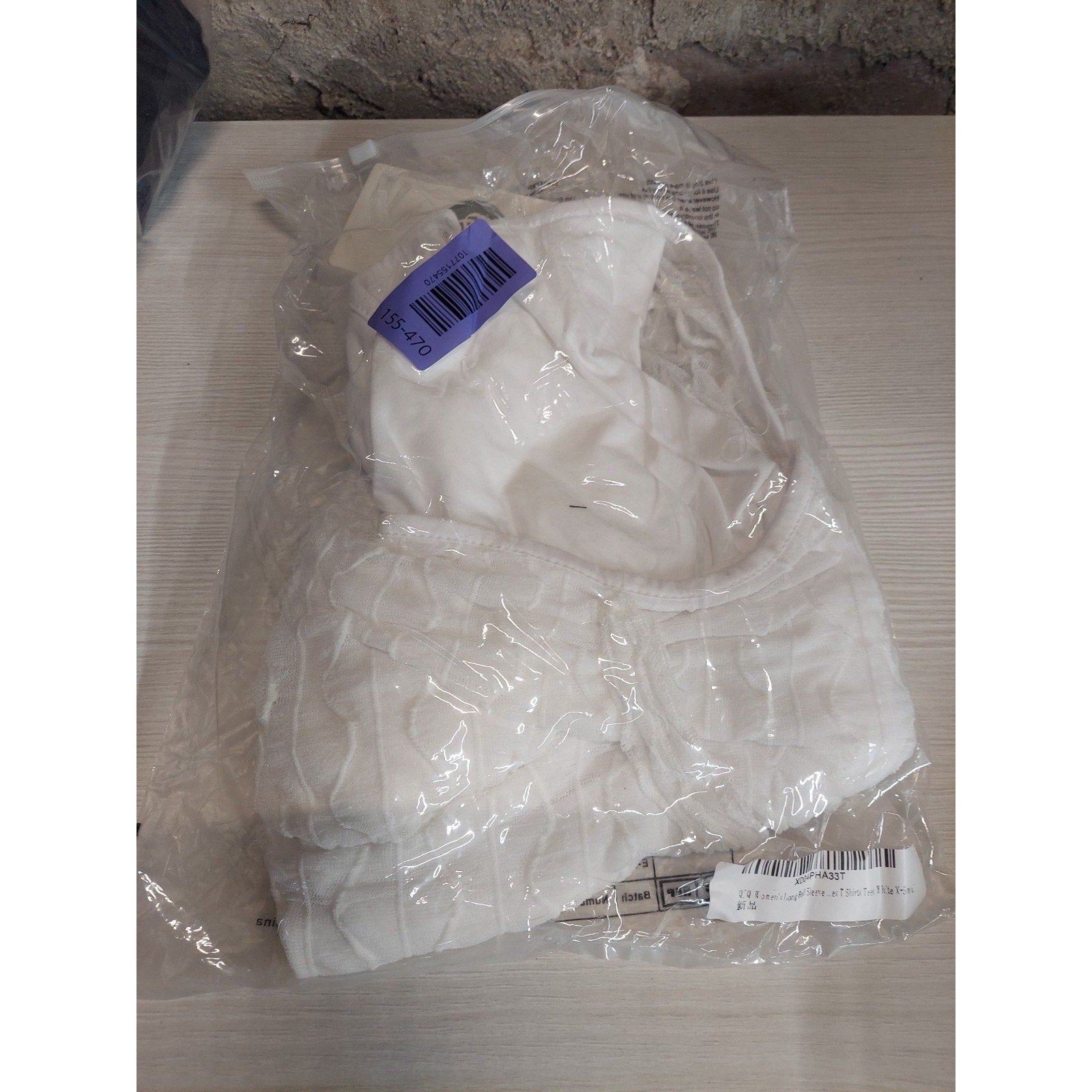 Womens XS White Square Neck Crinkle Texture Bell Sleeve Long Sleeve Top New
