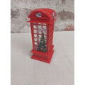 London Red Telephone Booth Mini Christmas Glitter Globe Holiday Decor 3 Inch