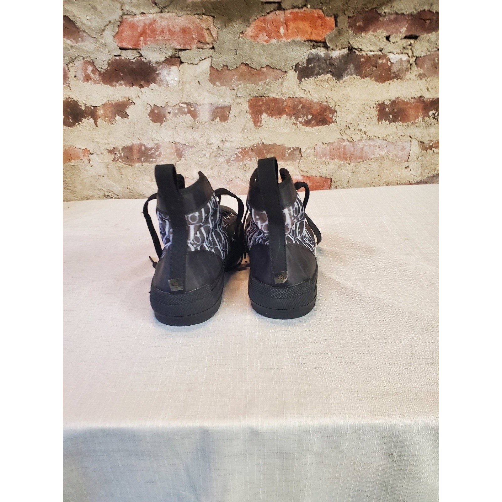 Faux Dior High Top Womens Sz 8.5 Sneakers Oblique Pattern Knock off