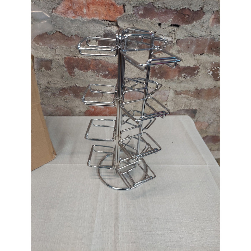 K-Cup Coffee Pod Holder Rotating Carousel Tower Chrome 16 Pod Storage Organizer
