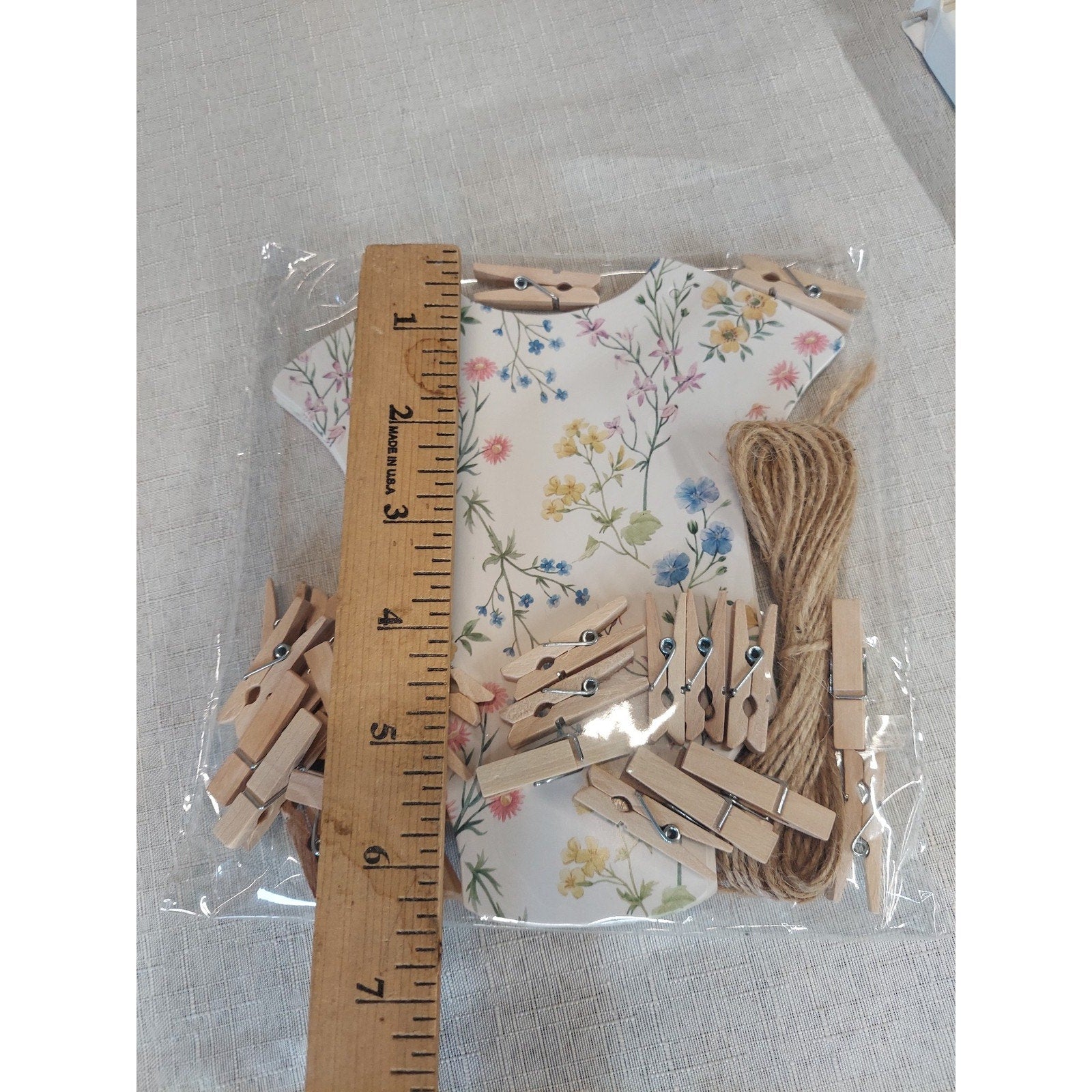 Fiennia Baby Shower Decoration Kit Floral Undershirt Garland Clothespins Twine