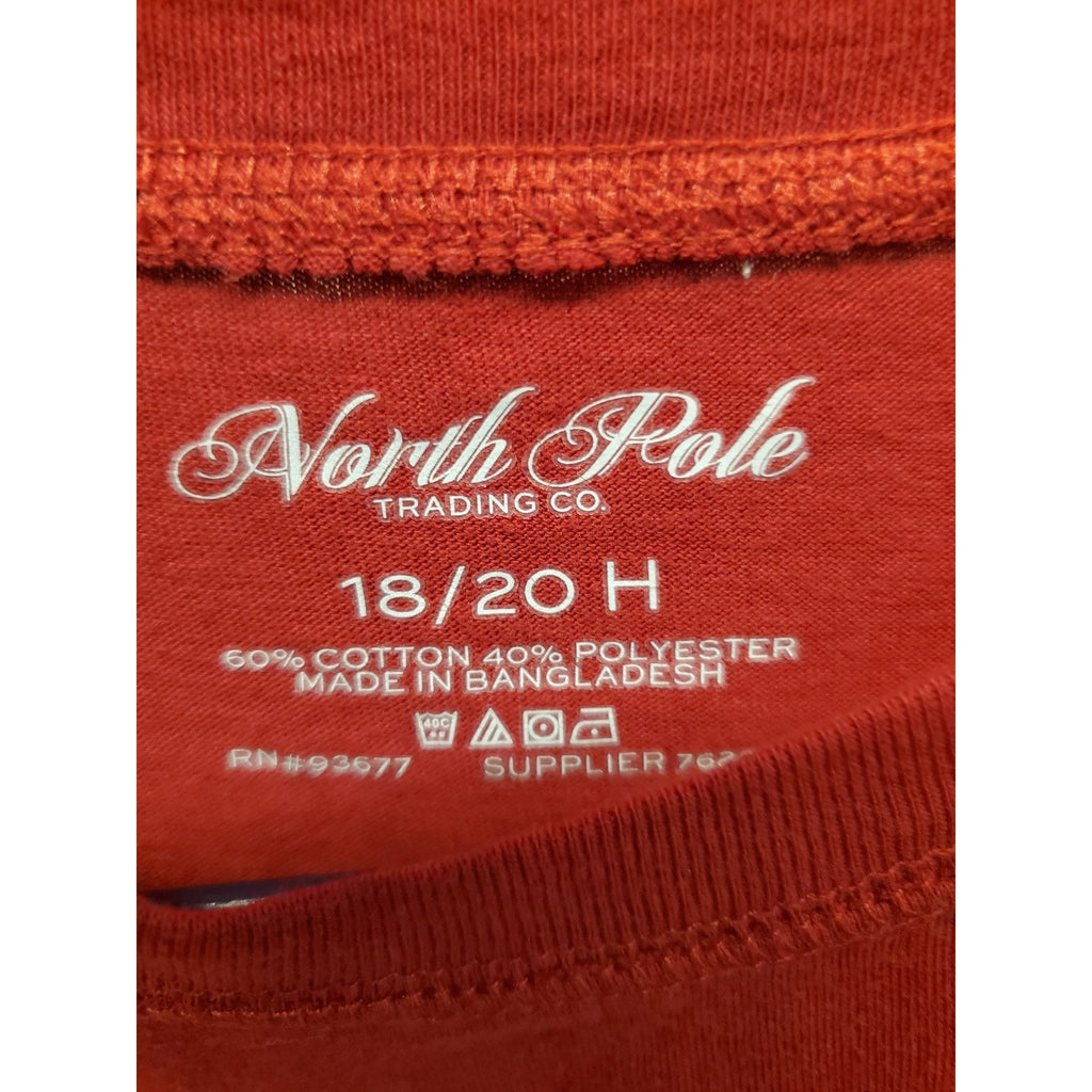North Pole Trading Co Boys T Shirt 18/20 H Red Nutcracker Graphic Whats Crackin