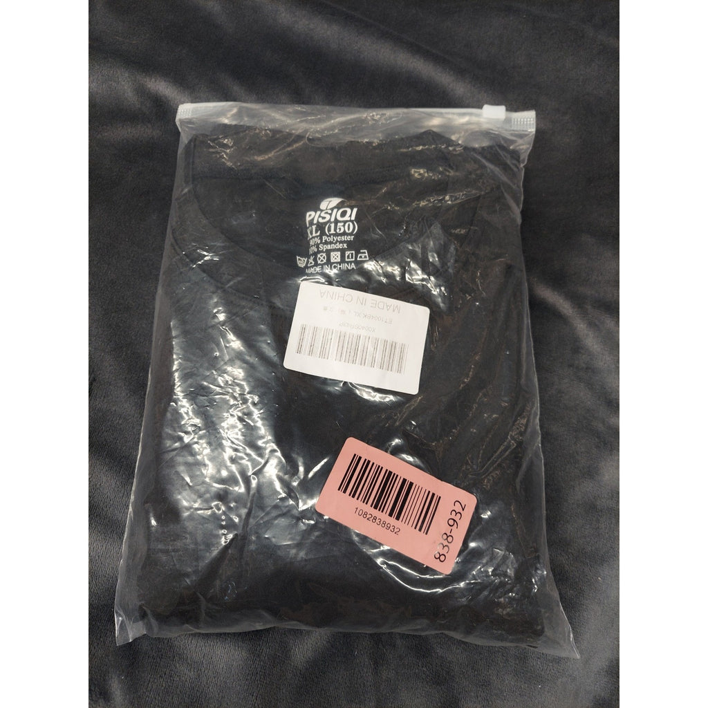 PISIQI Mens Thermal Underwear Set 3XL Black Long Sleeve Polyester Spandex Base