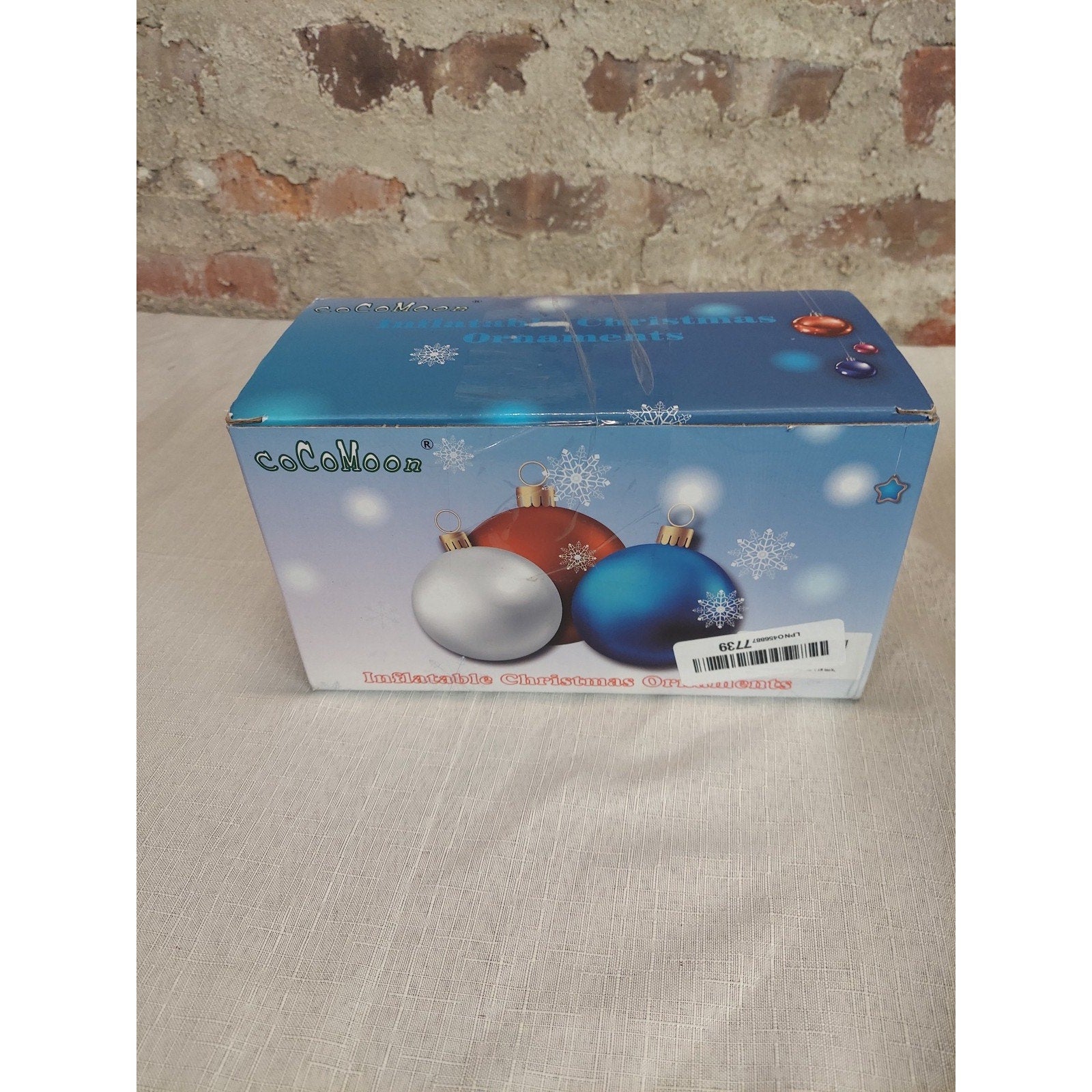 CoCoMoon Inflatable Christmas Ornament Outdoor Yard Decor Giant Large Blue Ball