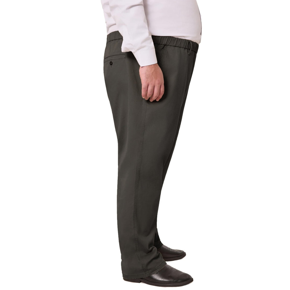 VOEERON Mens Dress Pants 56W 30L Grey Elastic Waist Flat Front
