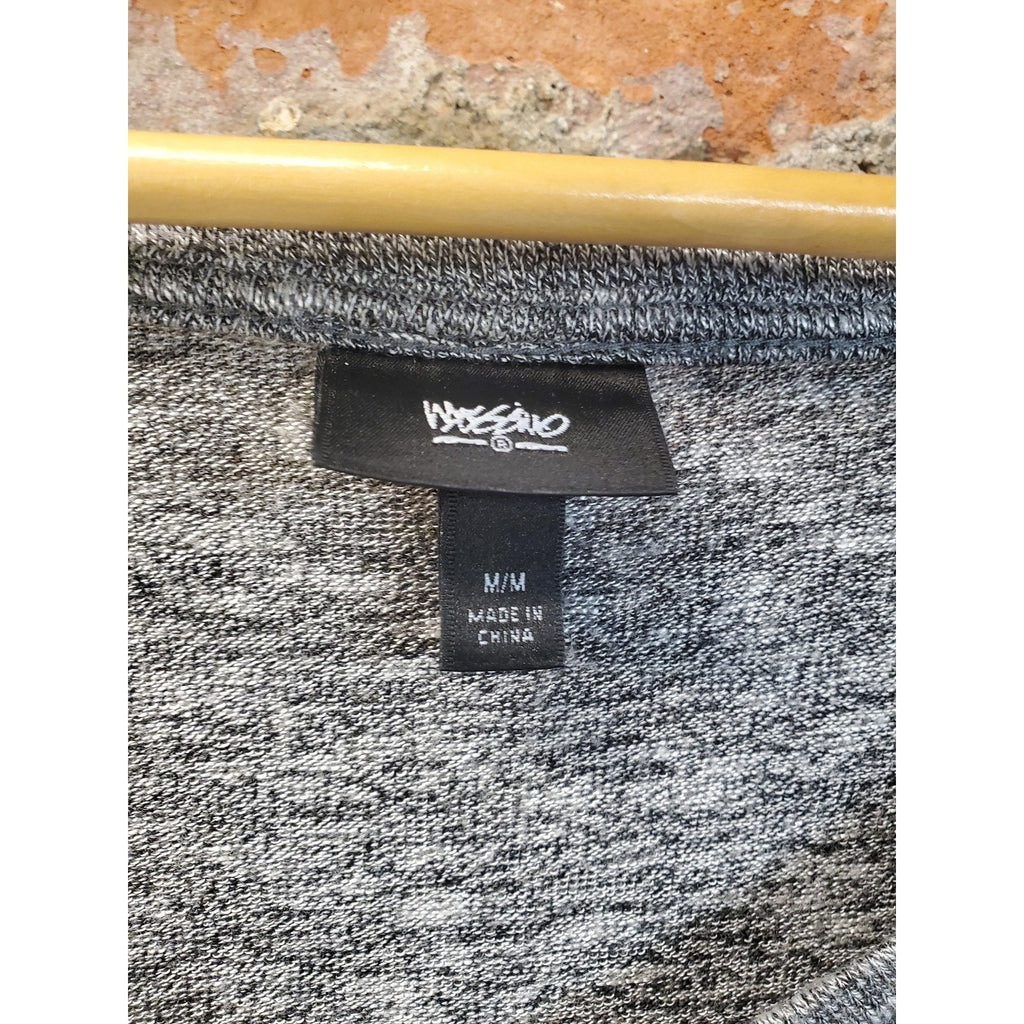 Mossimo Womens Knit Top M Heather Gray V Neck Dolman Sleeve Curved Hem