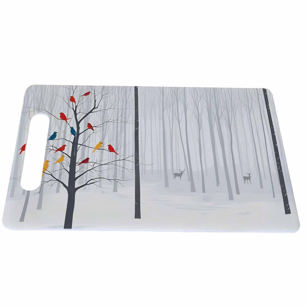 Bcumug Kitchen Cutting Board Deers Bird Winter Forest 16 x 10 Inch