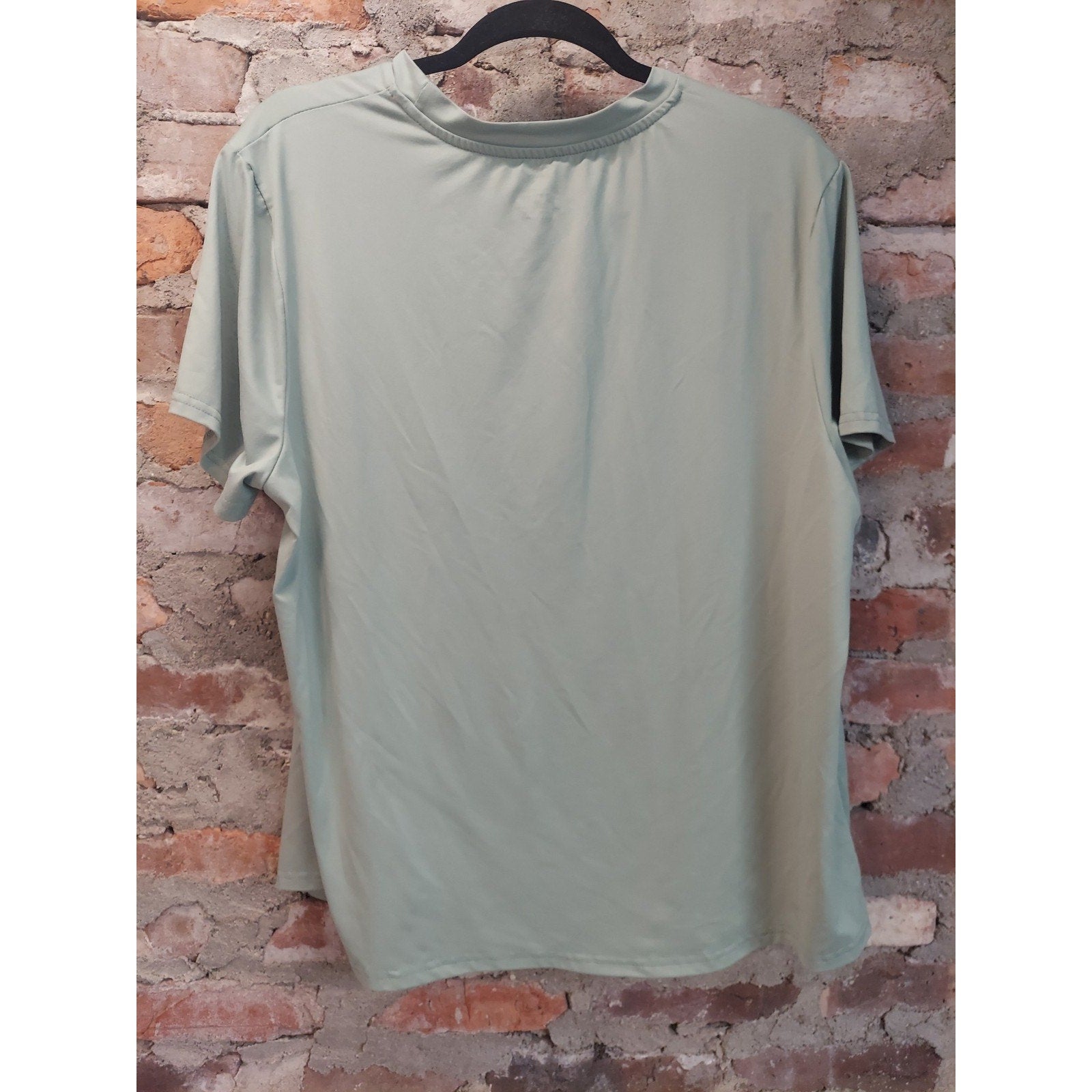 SHEIN CURVE Womens T Shirt 1XL Sage Green Floral Graphic Print Short Sleeve