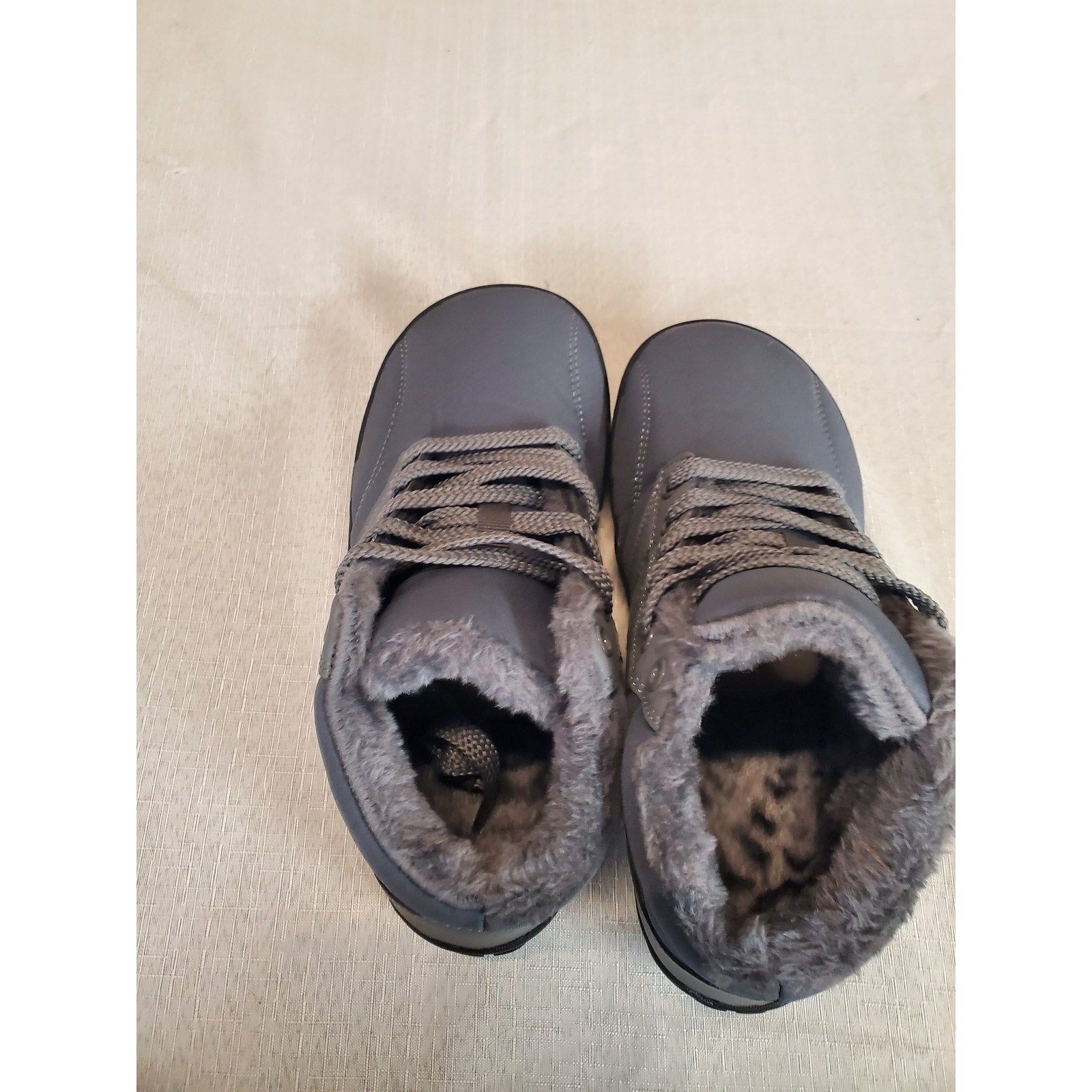 Winter Warm Ankle Boots Faux Fur Lined Outdoor Hiking Womens 6.5 Wide Barefoot