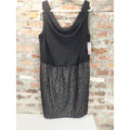 BCX Womens Dress 2X Black Leopard Print Cowl Neck Sleeveless NWT