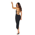 Just Quella Womens 12-14 Black Halter Neck Strappy Open Back Dress NWT