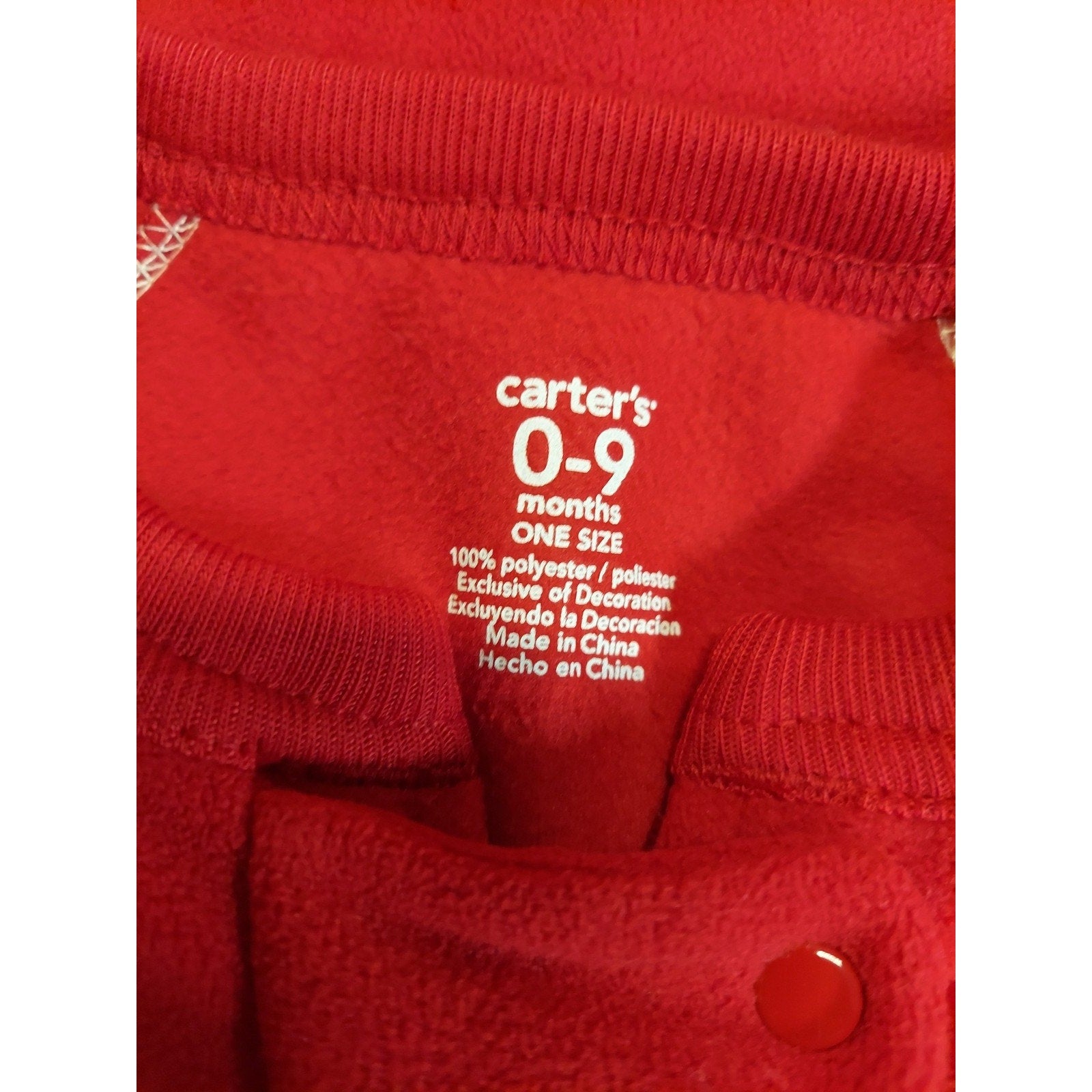 Carter's Baby Sleep Sack 0-9 Months Red First Christmas Snowman Fleece Holiday