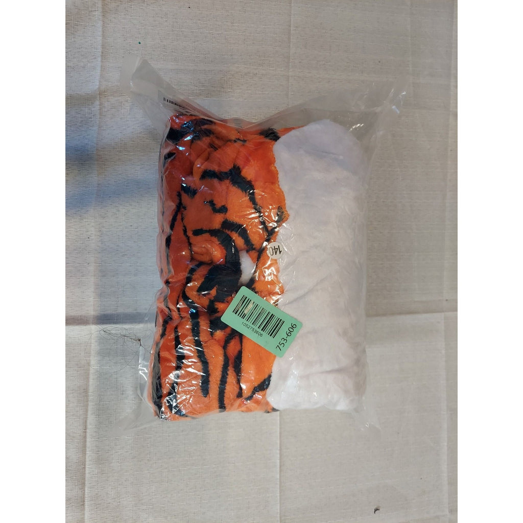 Tiger Kids One Piece Pajamas Costume Boys Girls Sz 10 Hooded Animal Sleepwear