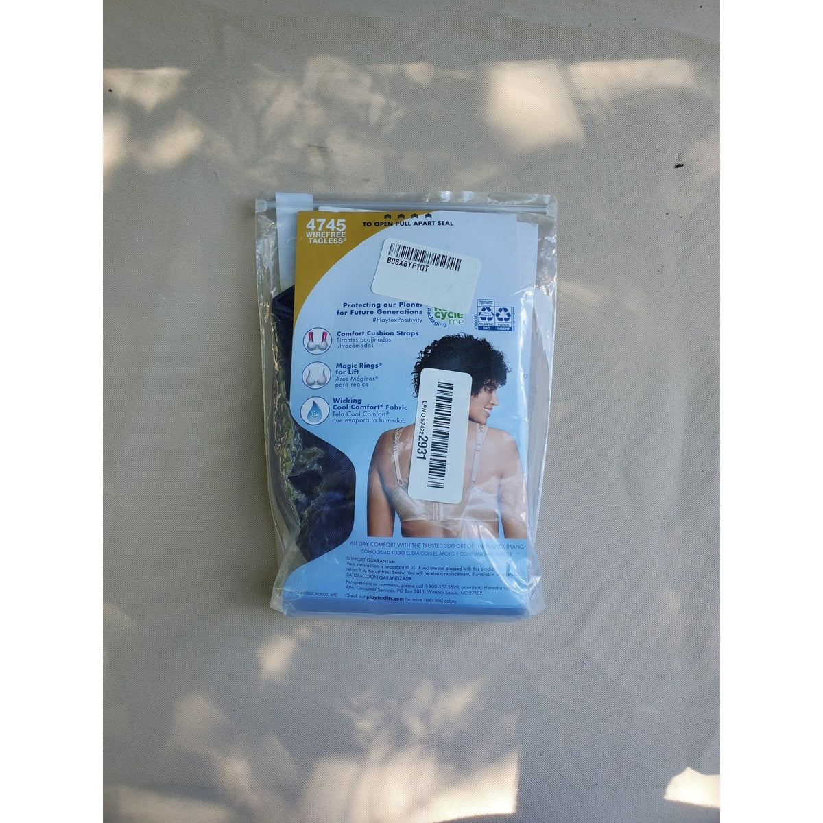 Playtex Womens 18 Hour Bra 4745 Ultimate Lift Support Wirefree 40B Blue New