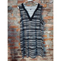 Lands' End Womens Sleeveless Tunic Dress 1X 16W-18W Black White Swim Cover Up