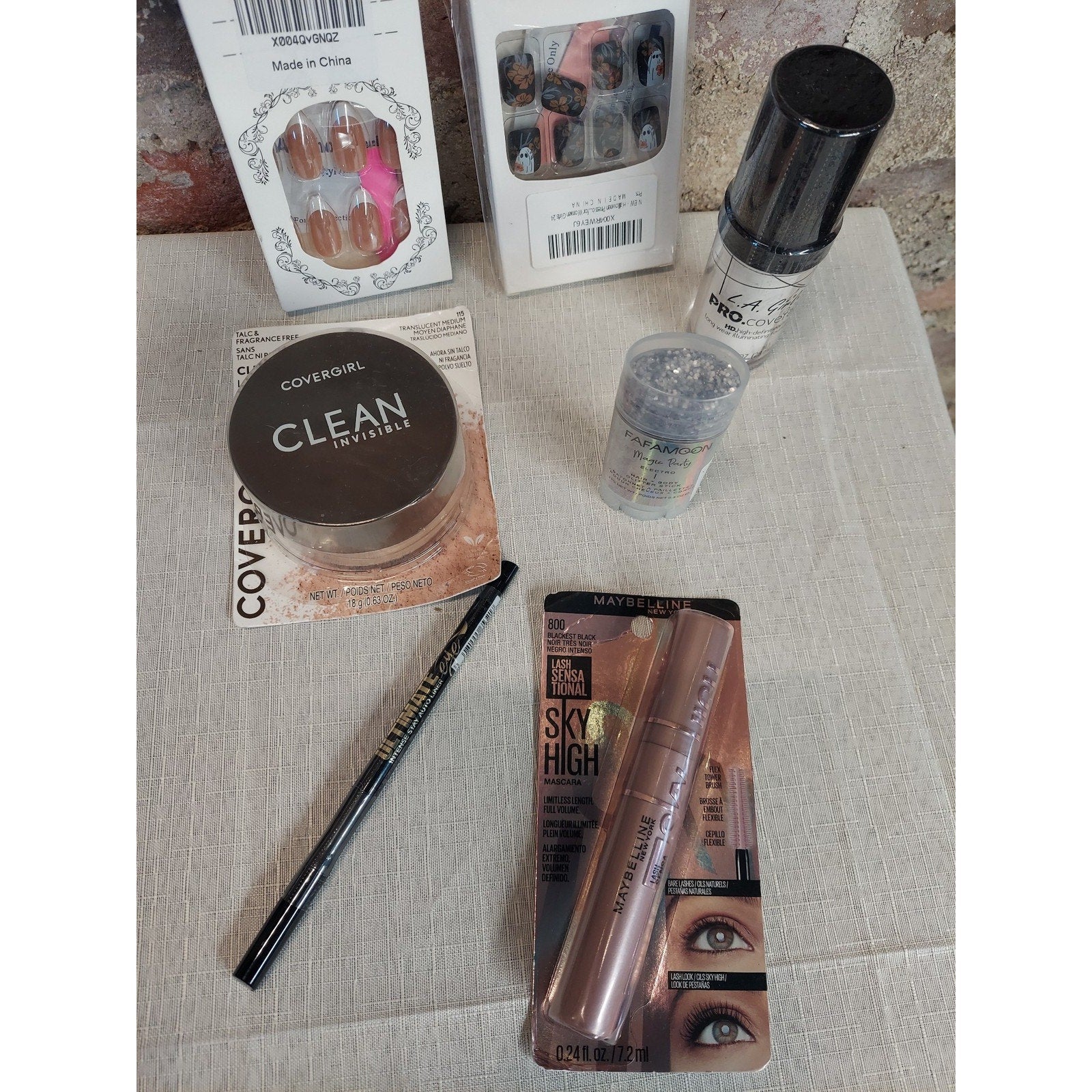Maybelline Covergirl Milani Makeup Beauty Lot Mascara Powder Press On Nails