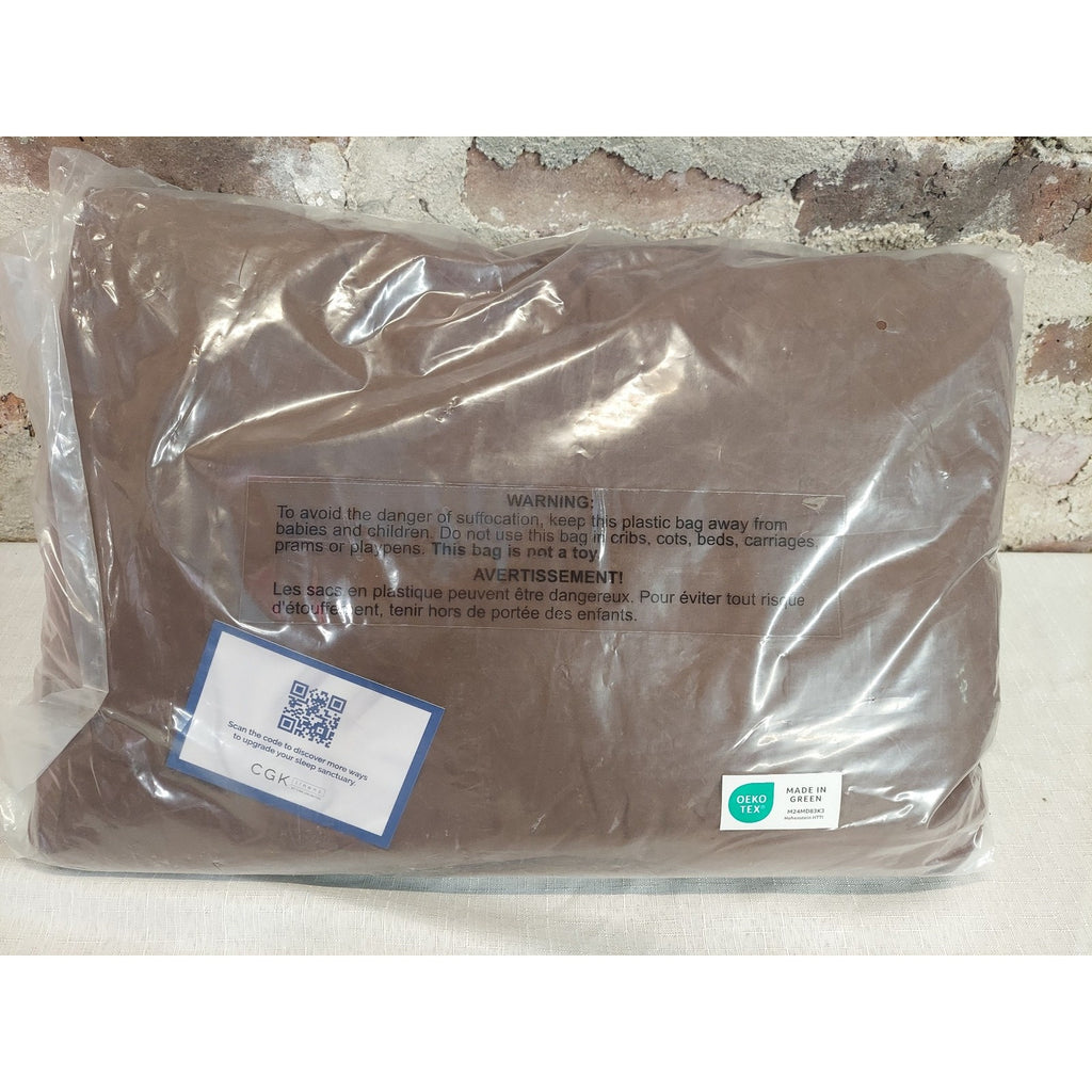 CGK Linens King Fitted Sheet 4 Pack Microfiber Deep Pocket Brown Wrinkle