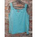 Chico's Womens Tank Top Size 3 Turquoise Lace Trim Cami Knit Shirt