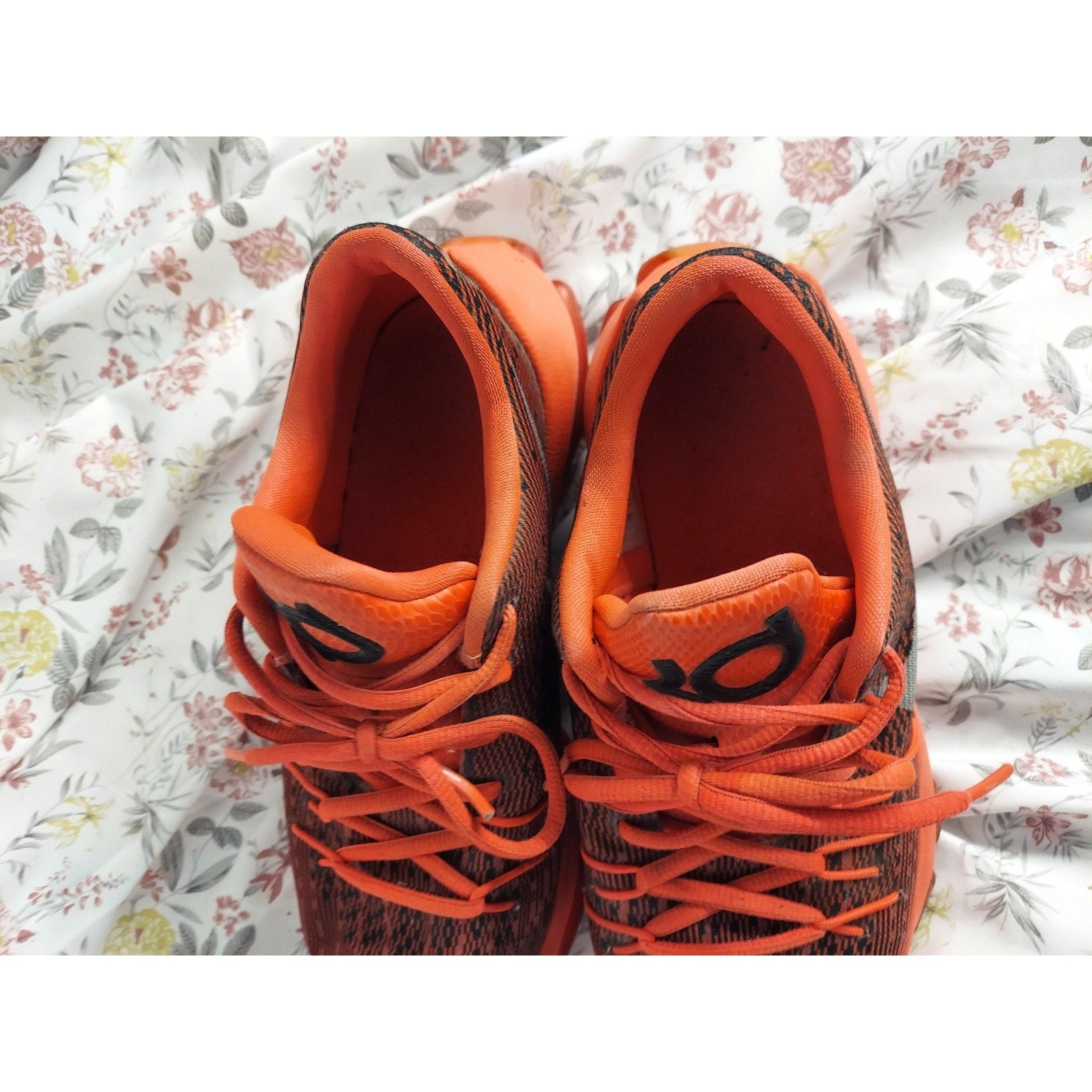 Nike KD 8 Youth 5Y Orange Black Basketball Athletic Training Low Top Shoes