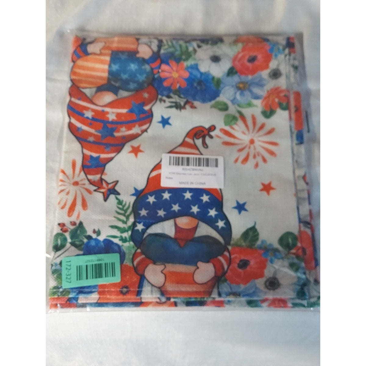 Patriotic Gnomes Table Runner Red White Blue Stars America 13x120"