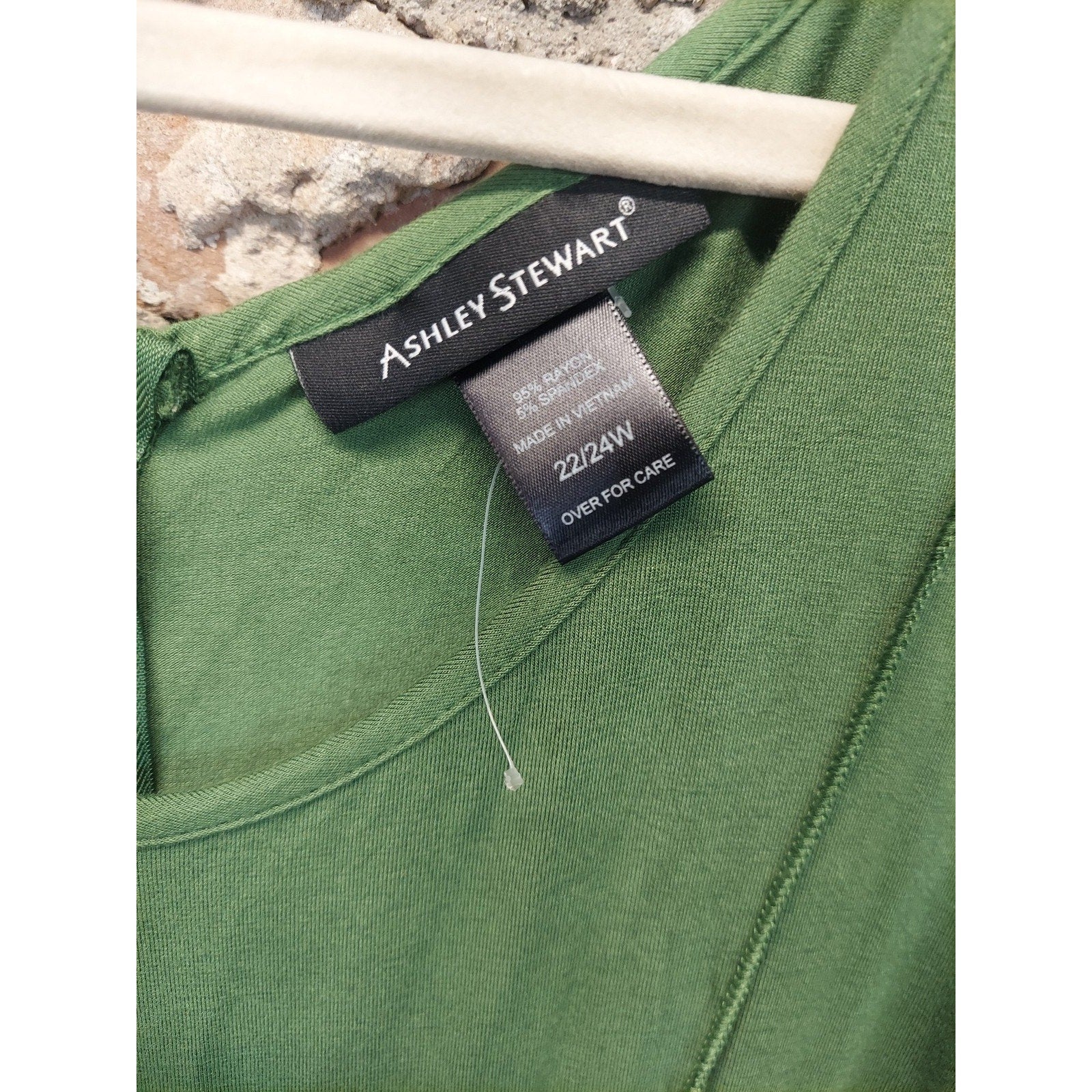 Ashley Stewart Womens Dress 22/24W Green Belted Ruched Sleeve Maxi Rayon
