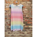 NOAH & LULA Womens Tunic Top Shirt 2XL Plus Rainbow Striped Sleeveless Flowy