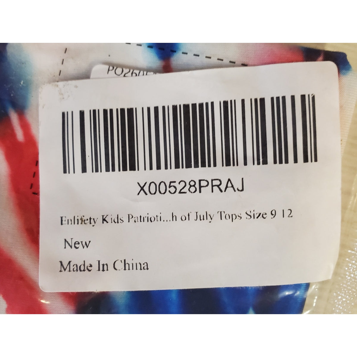 Enlifety Kids T Shirt Size 9 12 Patriotic Fourth of July Tie Dye Red White Blue