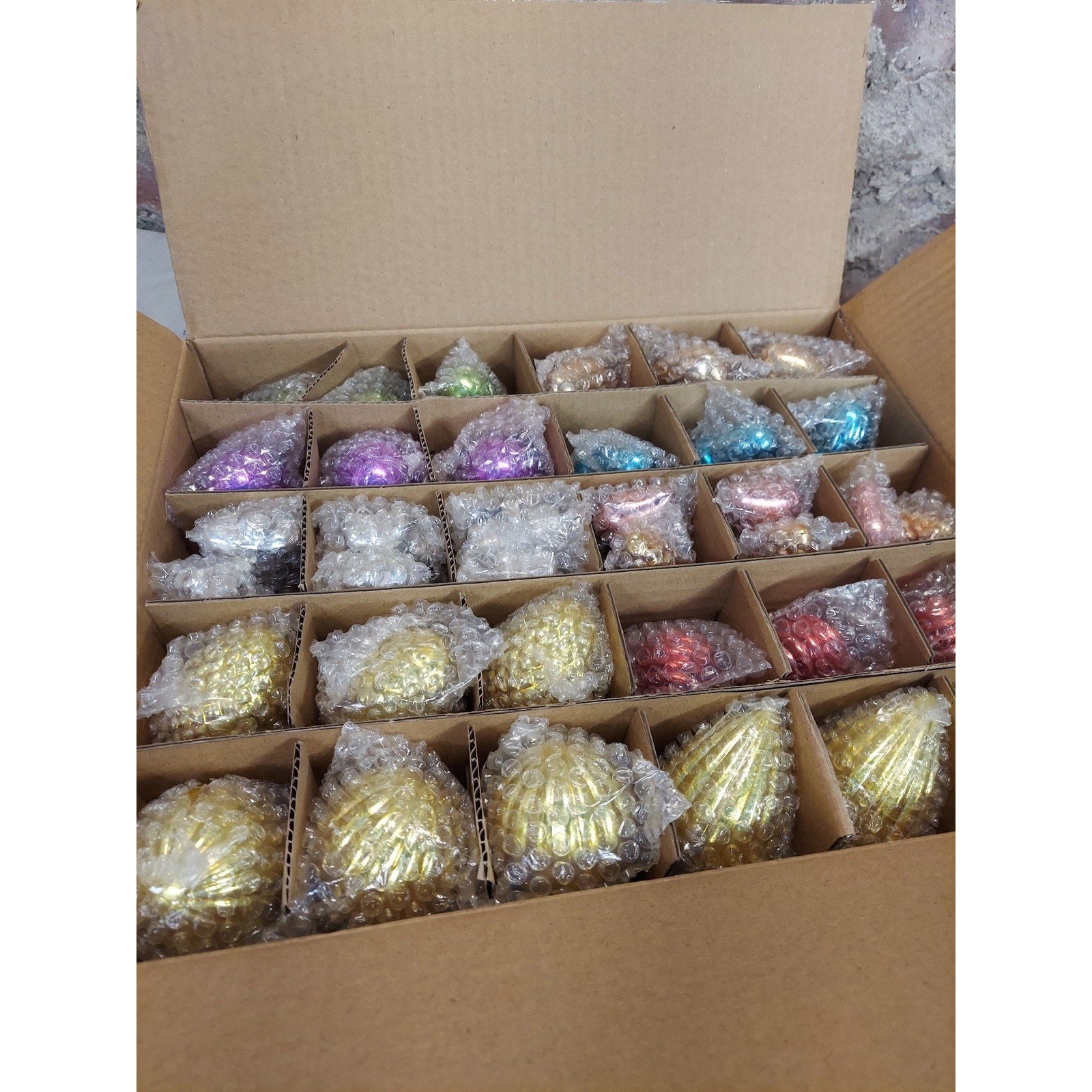 Christmas Ornaments Multicolor Mercury Glass Holiday Tree Decor Lot Vintage Look