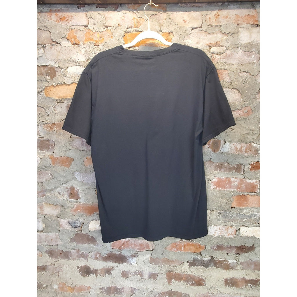 Mens XL Reel Cool Dad Fishing Graphic T Shirt Black Short Sleeve Crewneck