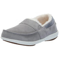 Spenco Mens Slip On Loafers 11D Gray Faux Shearling Lined Moc Toe Comfort