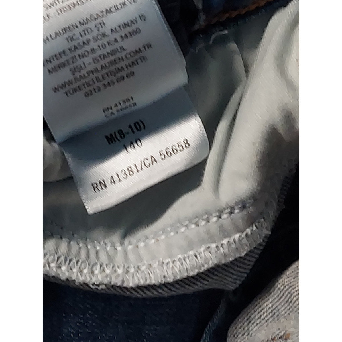 Polo Ralph Lauren Girls Jeans M 8-10 Blue Wash Slim Fit Youth Denim Pants