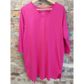 Woman Within Womens Plus Size Tunic Top 14/16 Hot Pink 3/4 Sleeve V Neck