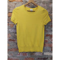 A New Day Womens Knit Top XS Yellow Short Sleeve Crew Neck Pullover