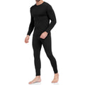 PISIQI Mens Thermal Underwear Set 3XL Black Long Sleeve Polyester Spandex Base