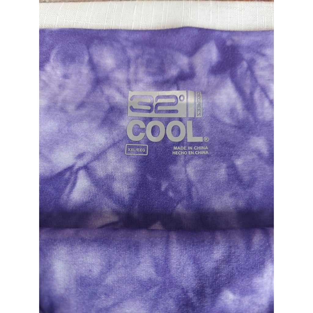 32 DEGREES COOL Womens Biker Shorts XXL Purple Tie Dye Athletic Cycling Yoga