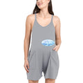 Aulai Maternity Womens L Romper Gray Maternity Casual Loose Fit V Neck Pockets