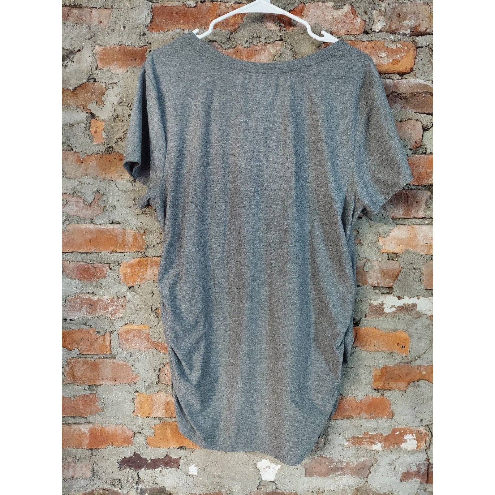 Time And Tru Womens Maternity T-Shirt XXL Gray Eat Sleep Grow Repeat Ruched