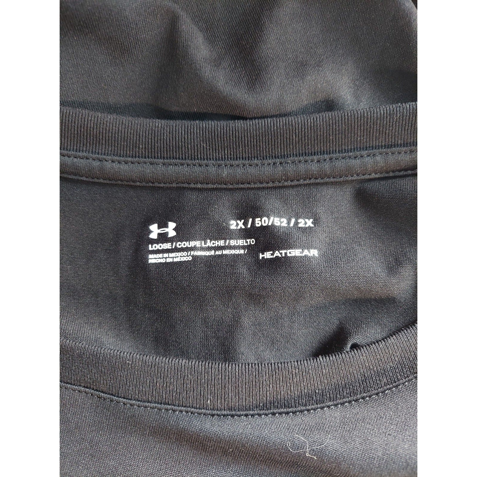 Under Armour Mens T Shirt 2X Black Loose Fit HeatGear Athletic Performance