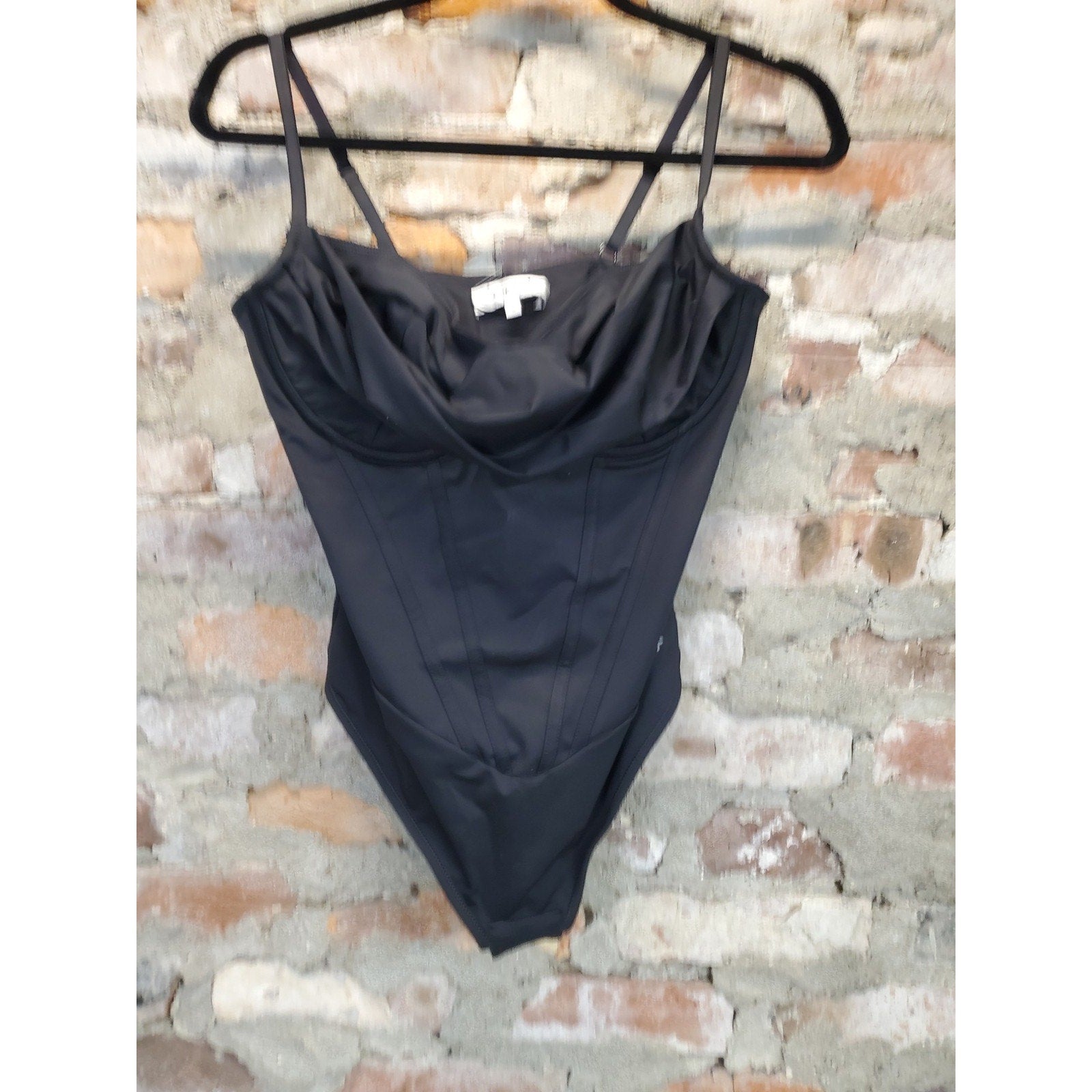 Popilush Womens Bodysuit Shapewear Corset Black M Adjustable Straps
