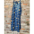 Womens Sz S Celestial Sun Moon Star Slip Dress Nightgown Navy Blue Gold Print