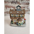 International Craft Flower Shop Village House Figurine Tea Light Candle Holder