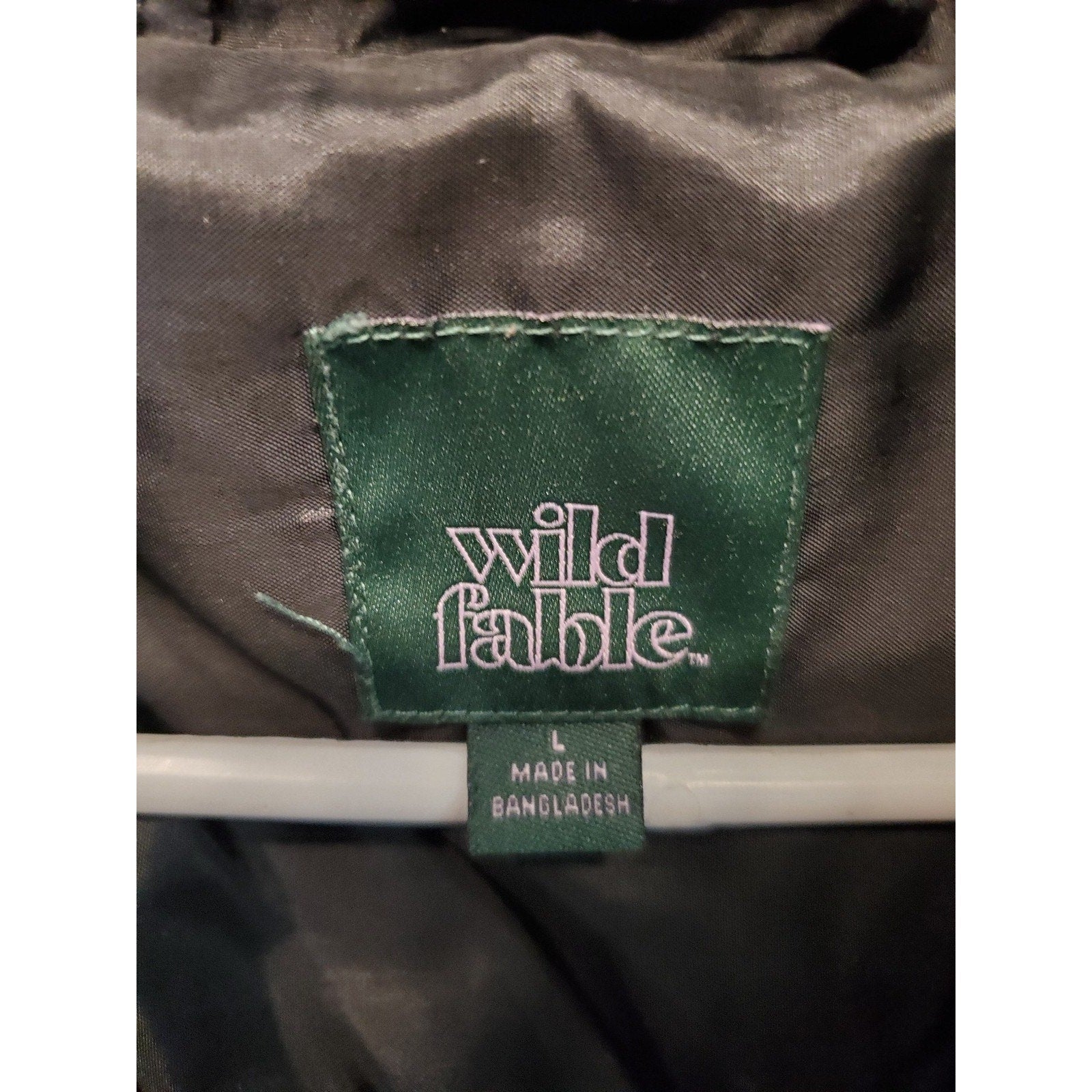 Wild Fable Womens Puffer Jacket L Black Quilted Full Zip Mock Neck