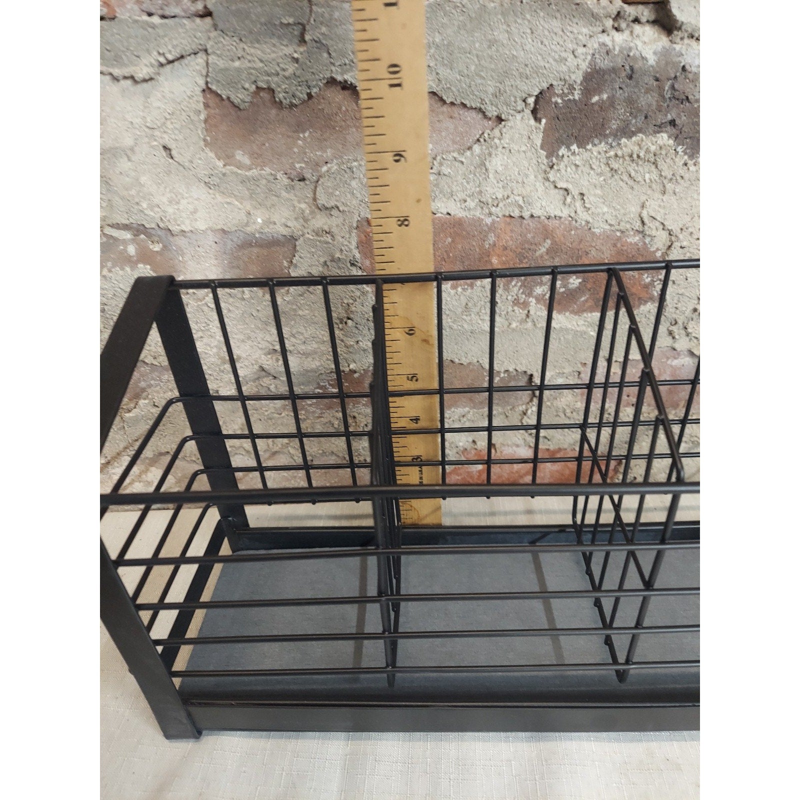 Black Metal Wire Utensil Flatware Organizer Kitchen Caddy 3 Compartment