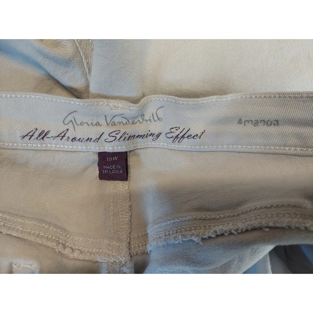 Gloria Vanderbilt Womens Amanda Shorts 16W Gray Slimming Effect Bermuda