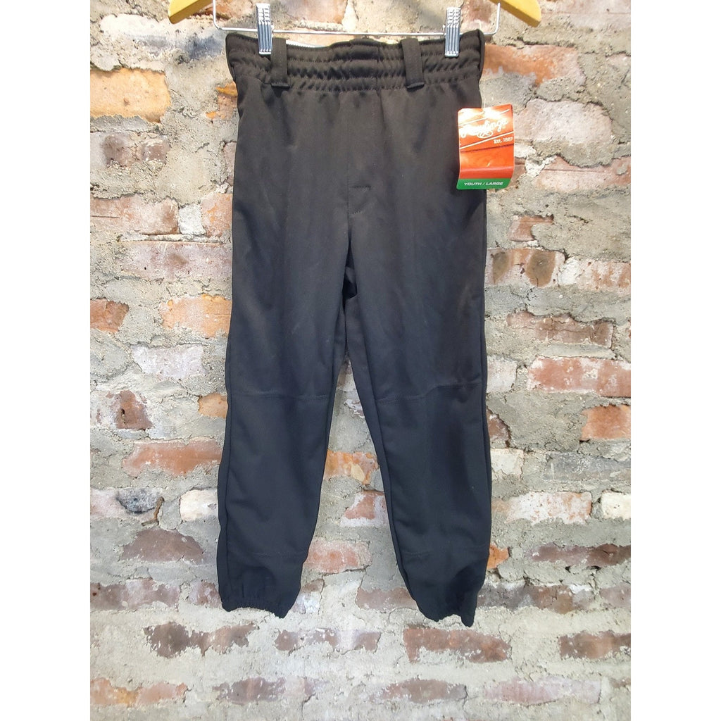 Rawlings Youth Baseball Pants Large Black Elastic Cuff Drawstring Jogger