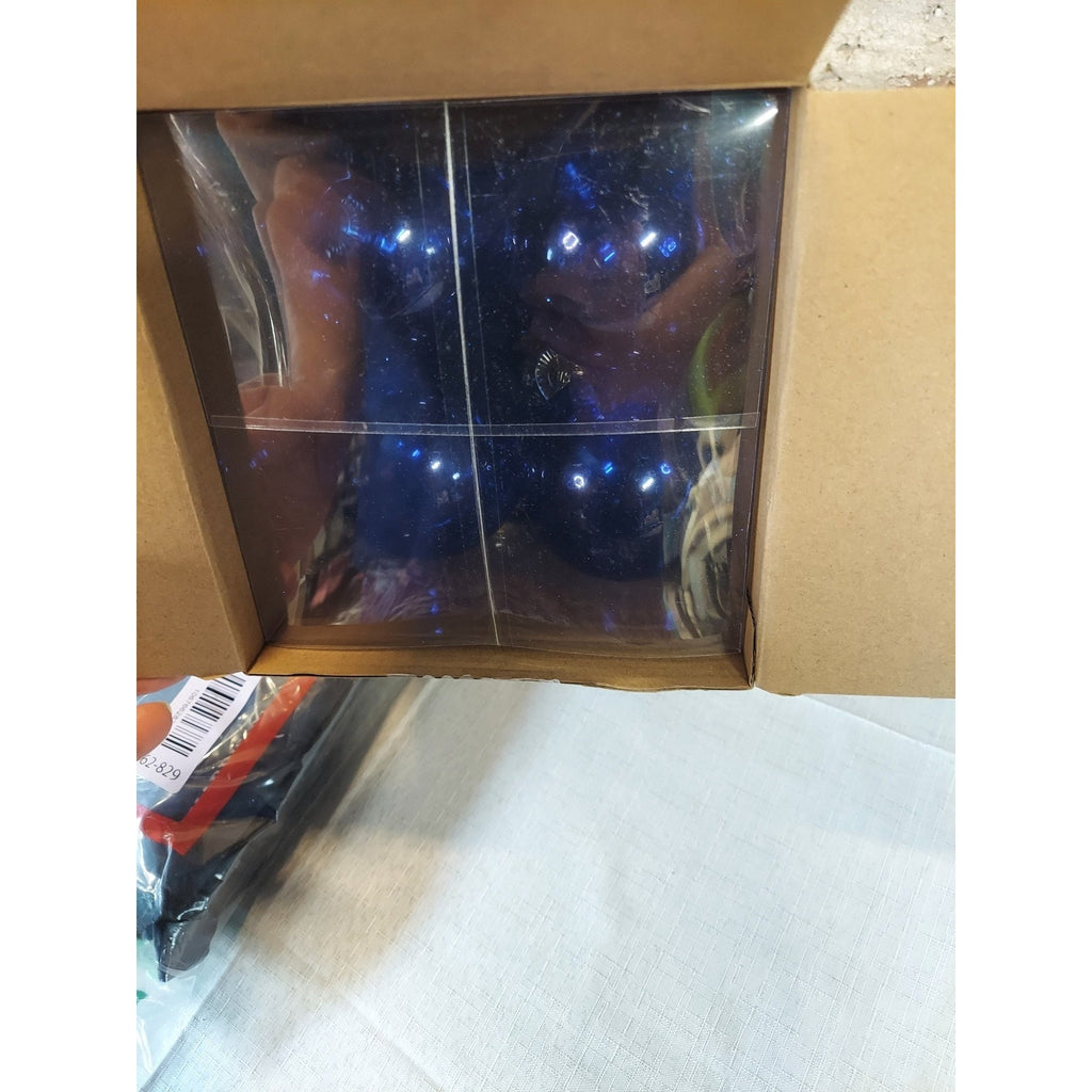 Christmas Ornaments Blue Shatterproof Tree Decorations Set Ball Drop Glitter