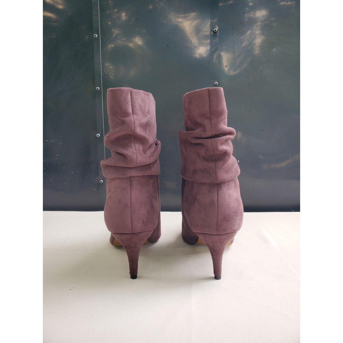 CosyFever Womens Ankle Boots 9.5W Plum Slouchy Pointed Toe Kitten Heel