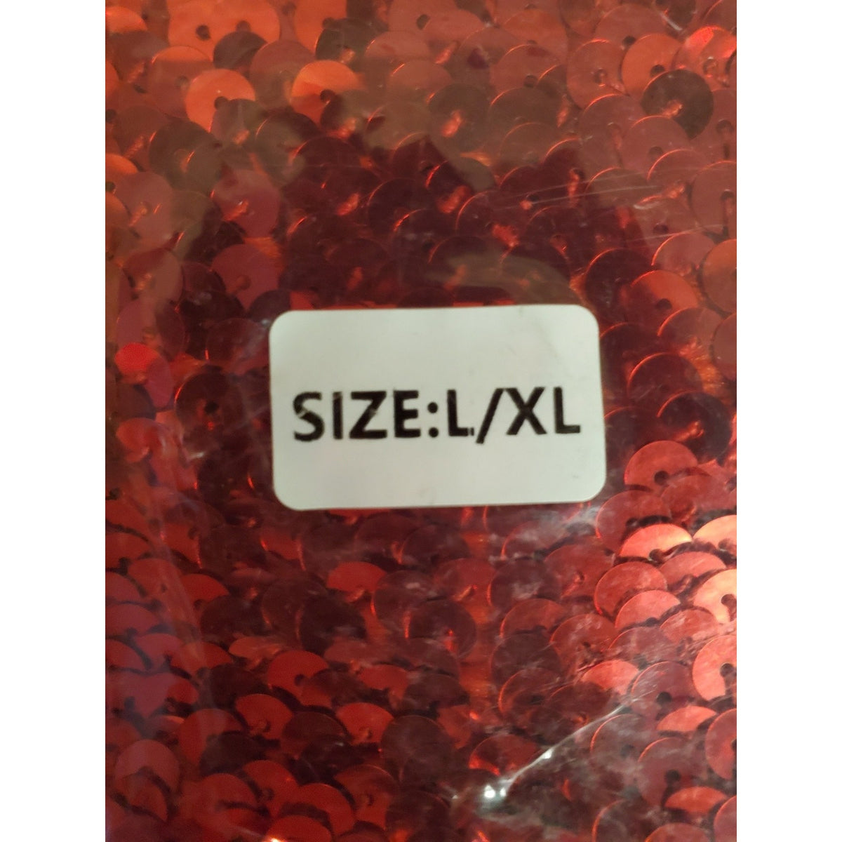 Womens Red Sequin Tube Crop Top Strapless Sparkly L XL Party Dance Clubwear
